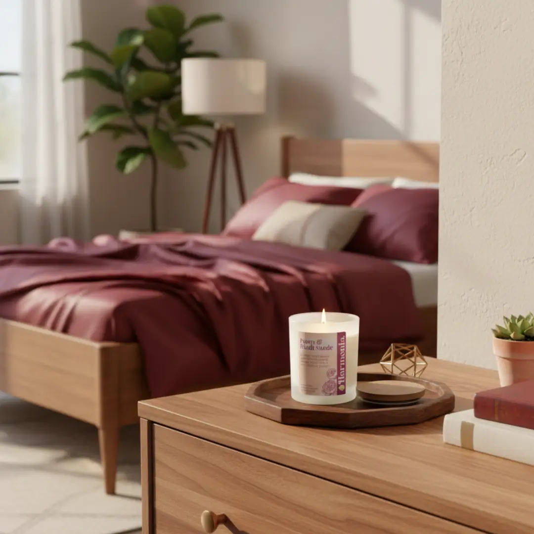 Peony &  Blush Suede Frosted Glass Candle