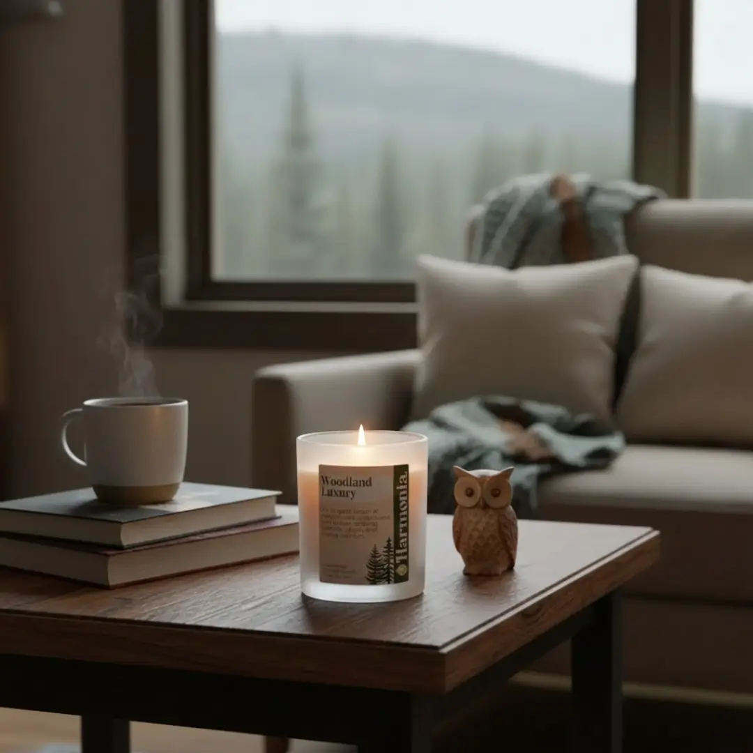 Woodland Luxury Frosted Glass Candle