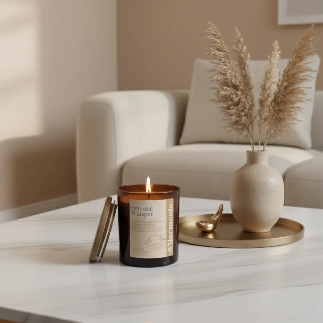 Oriental Whisper Amber Glass Candle
