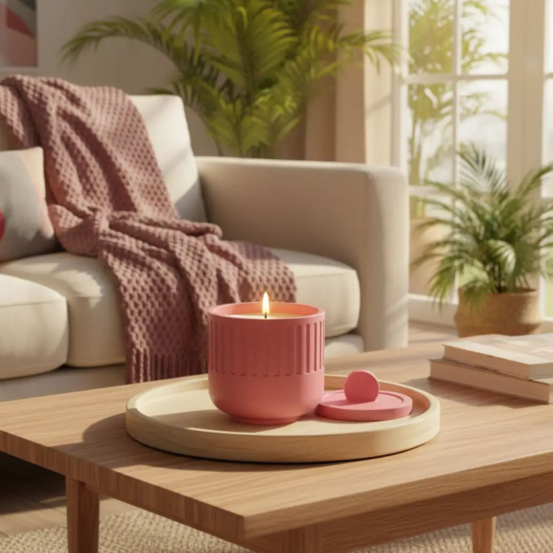 Tropical Escape Pink Large Pot Candle