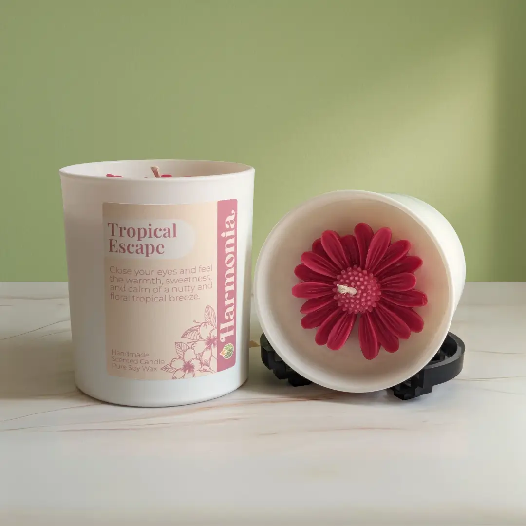Tropical Escape Decorated Candle