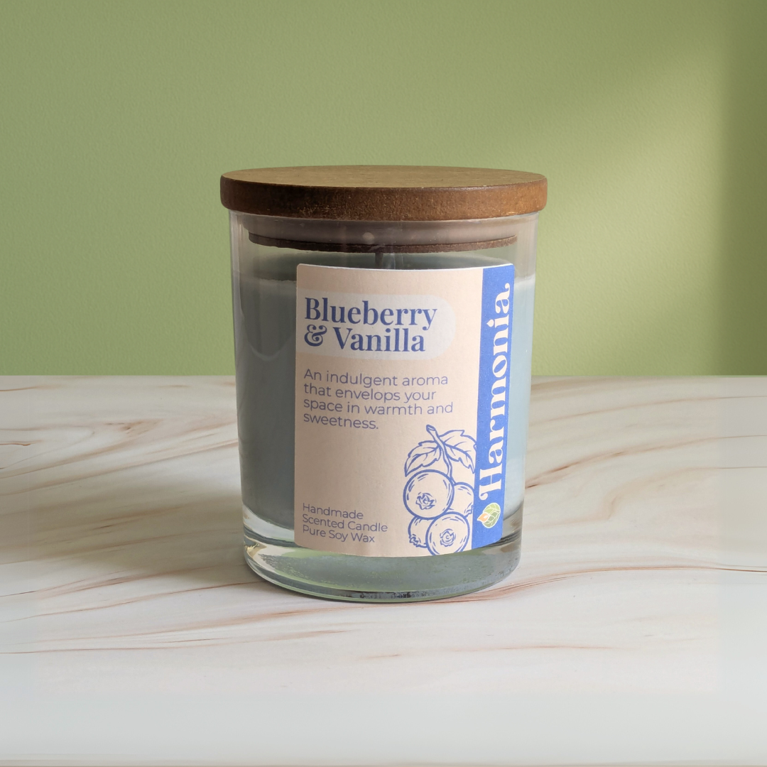 Blueberry & Vanilla Coloured Candle