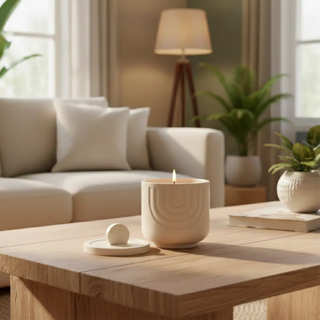 Tropical Escape White Large Pot Candle