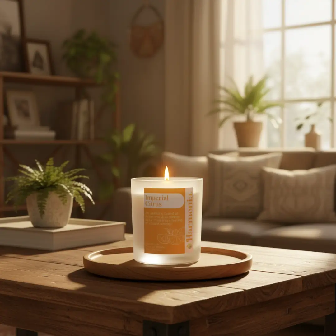 Imperial Citrus Frosted Glass Candle