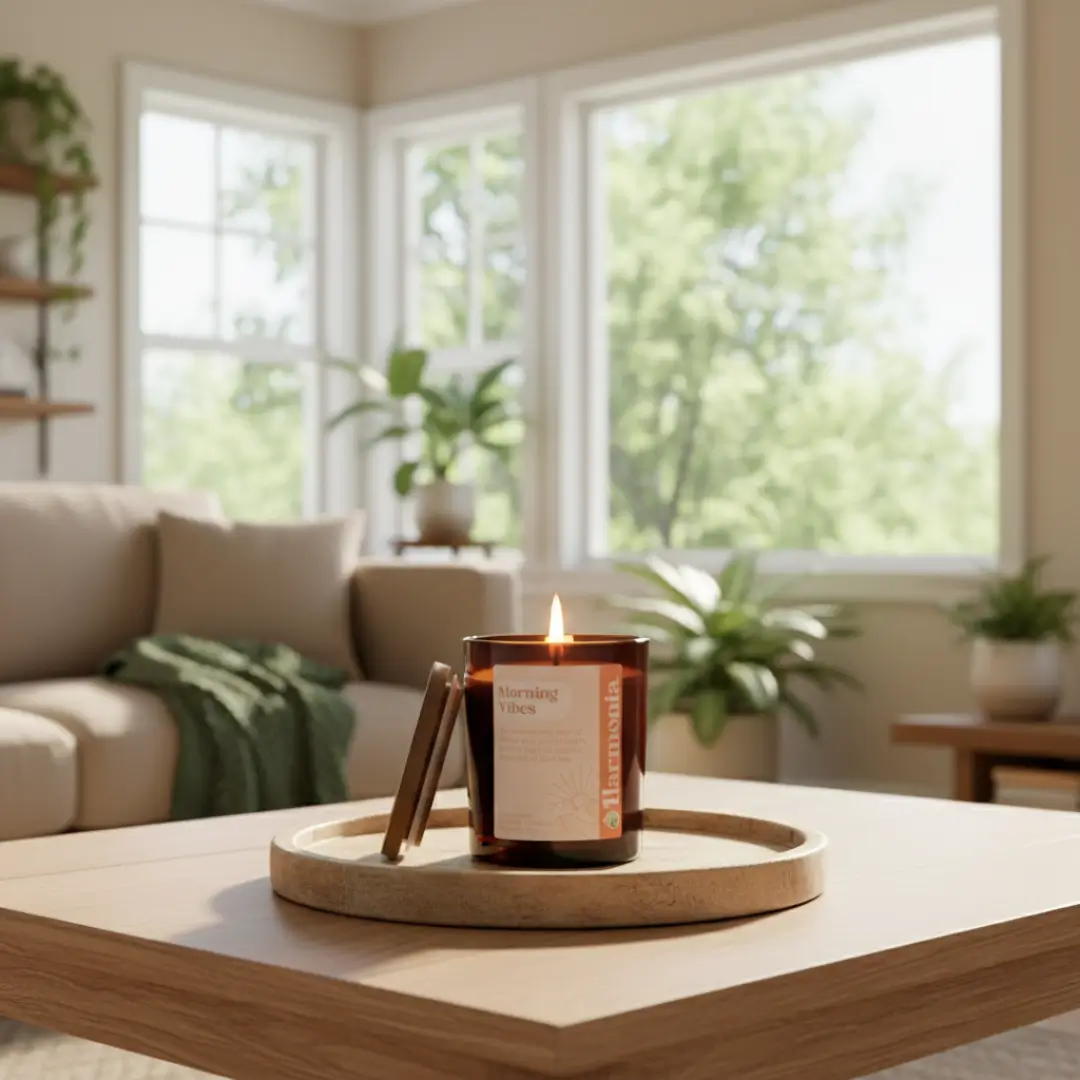Morning Vibes Amber Glass Candle