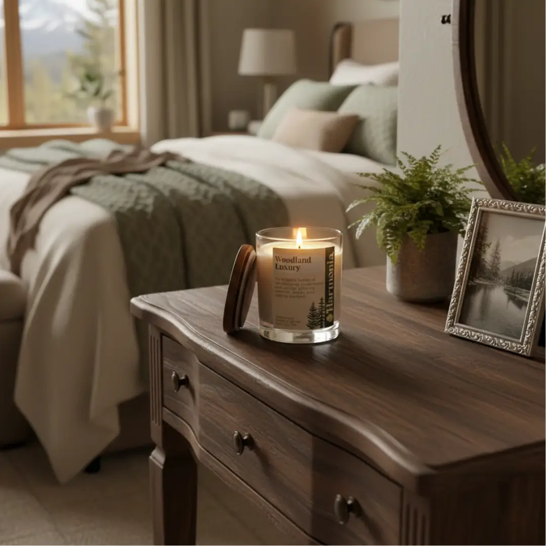 Woodland Luxury Clear Glass Candle